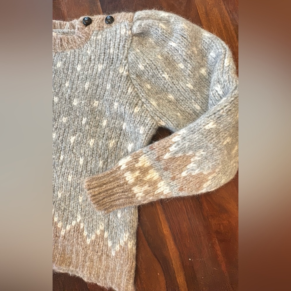 Loveshackfancy Gray And Brown Patterned Sweater - image 6